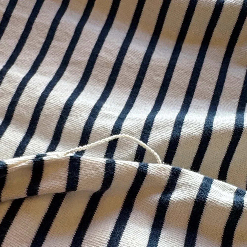 Rails Women's Nautical Striped Midi Dress Square Neck 100% Cotton Navy White  L